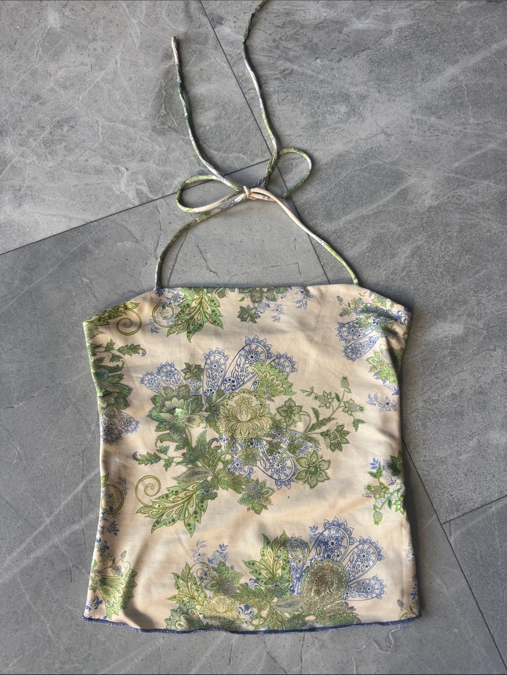 Edikted Women’s Garden Party Beige Floral Print Halter Cami Top